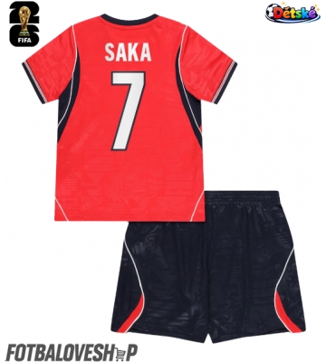 Anglie Bukayo Saka #7 Dětské Venkovní Dres MS 2026 Krátký Rukáv (+ trenýrky)